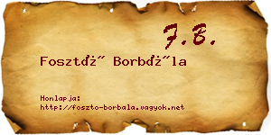 Fosztó Borbála névjegykártya