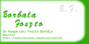borbala foszto business card